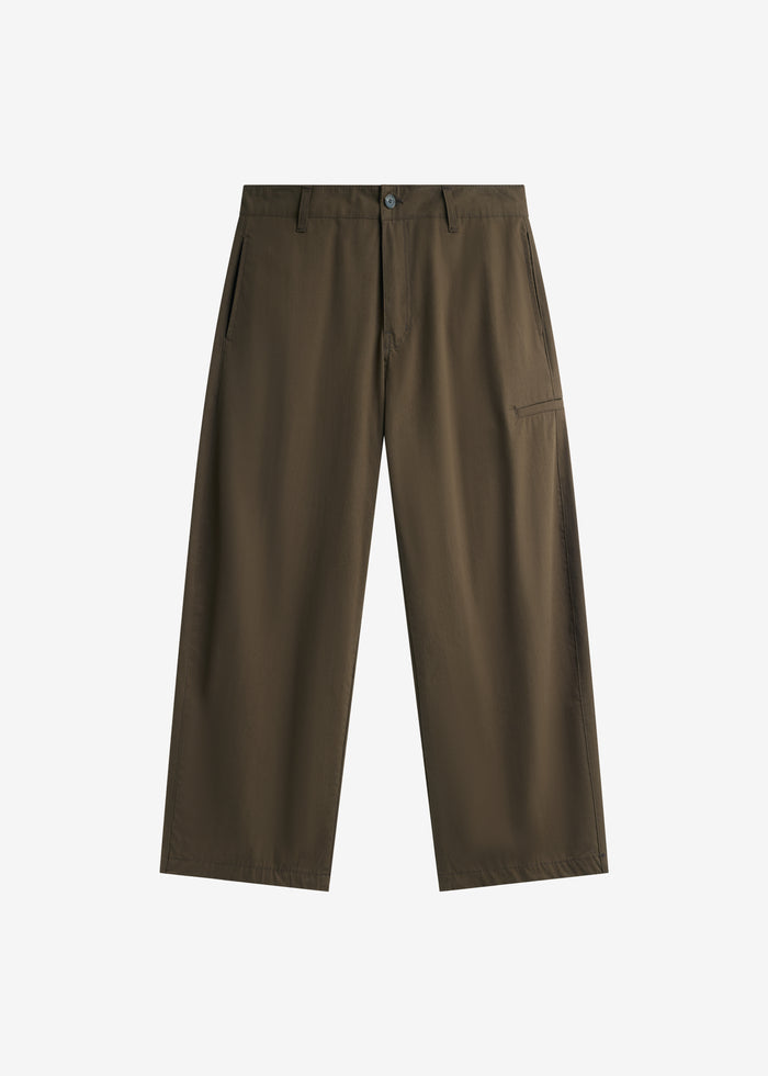Velet Barrel Leg Pants - Olive Brown