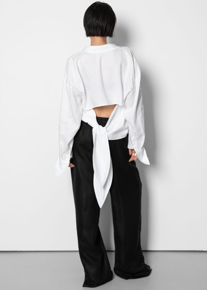 Velia Cut-Out Back Shirt - White