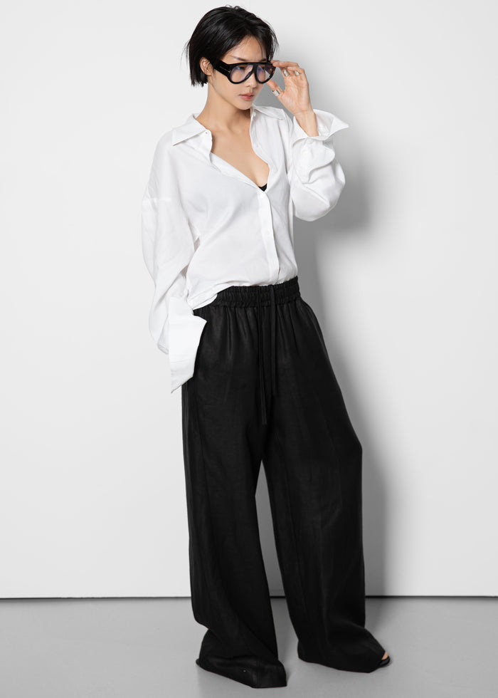 Velia Cut-Out Back Shirt - White