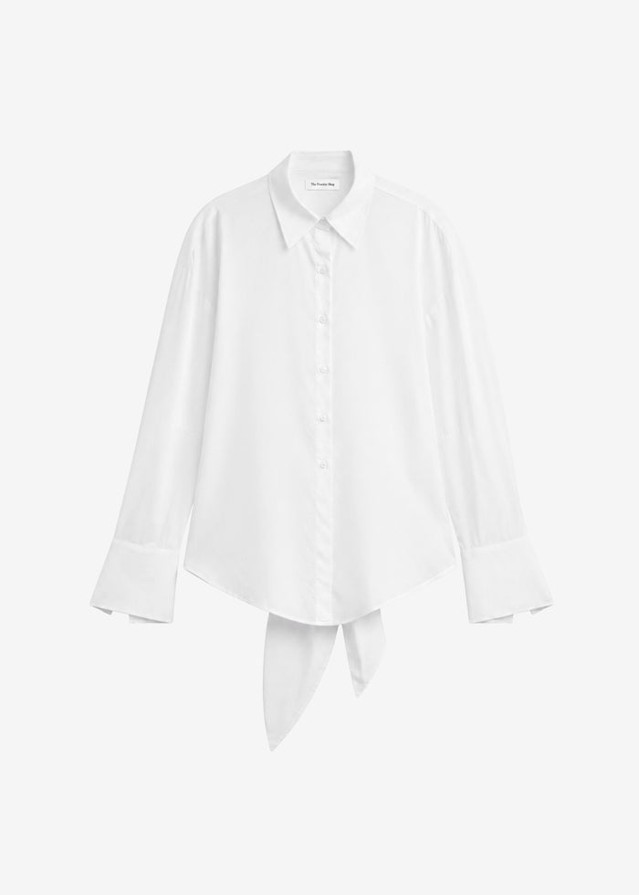 Velia Cut-Out Back Shirt - White