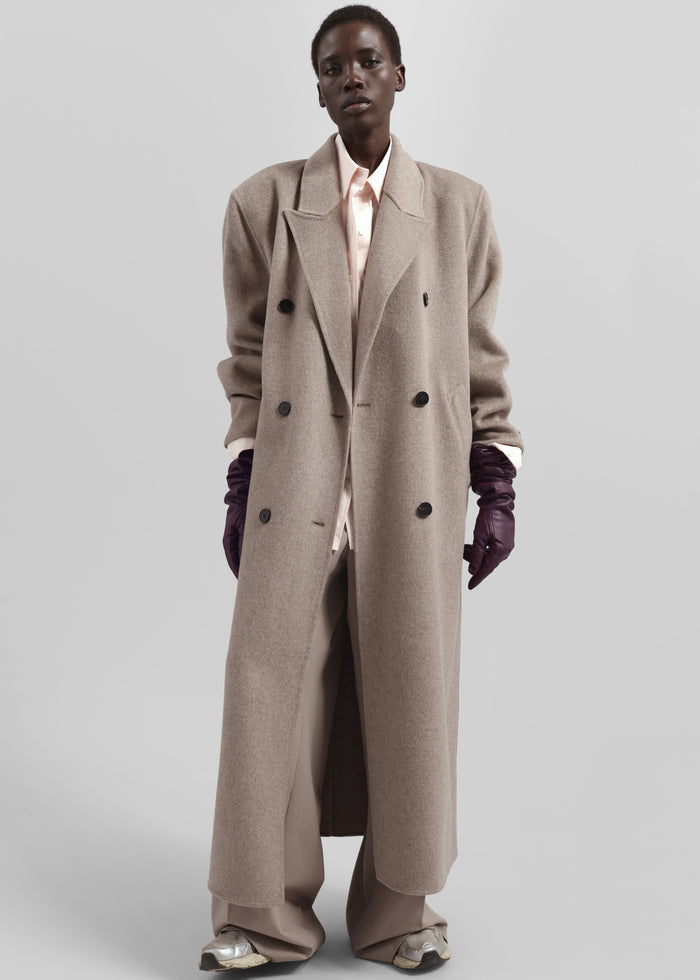 Veneto Long Leather Gloves - Dark Plum
