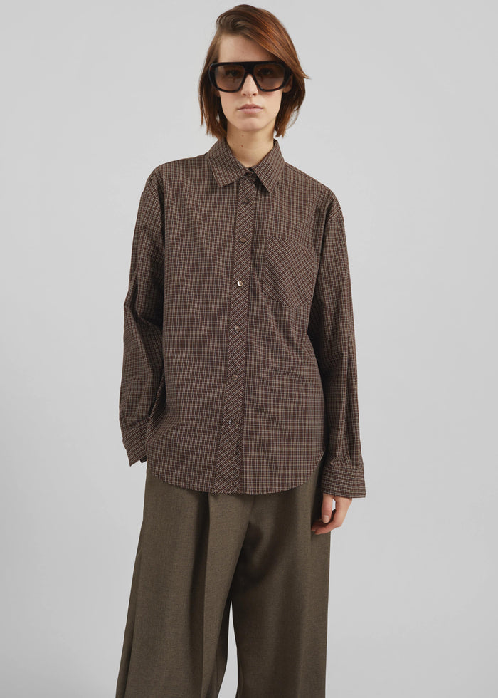 Vesta Cotton Shirt - Brown Plaid