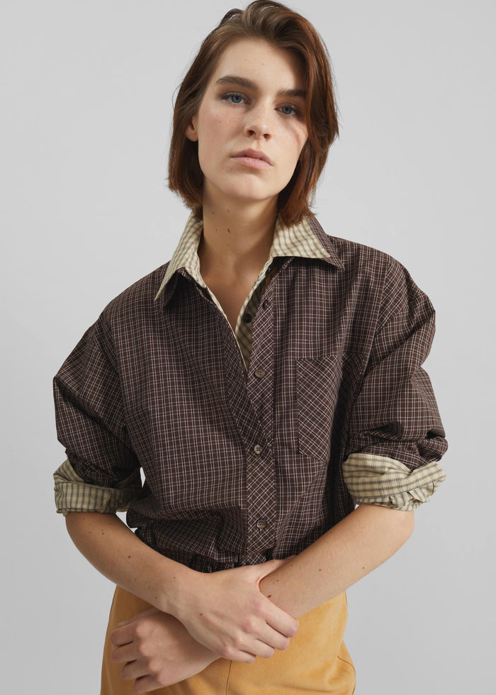 Vesta Cotton Shirt - Brown Plaid