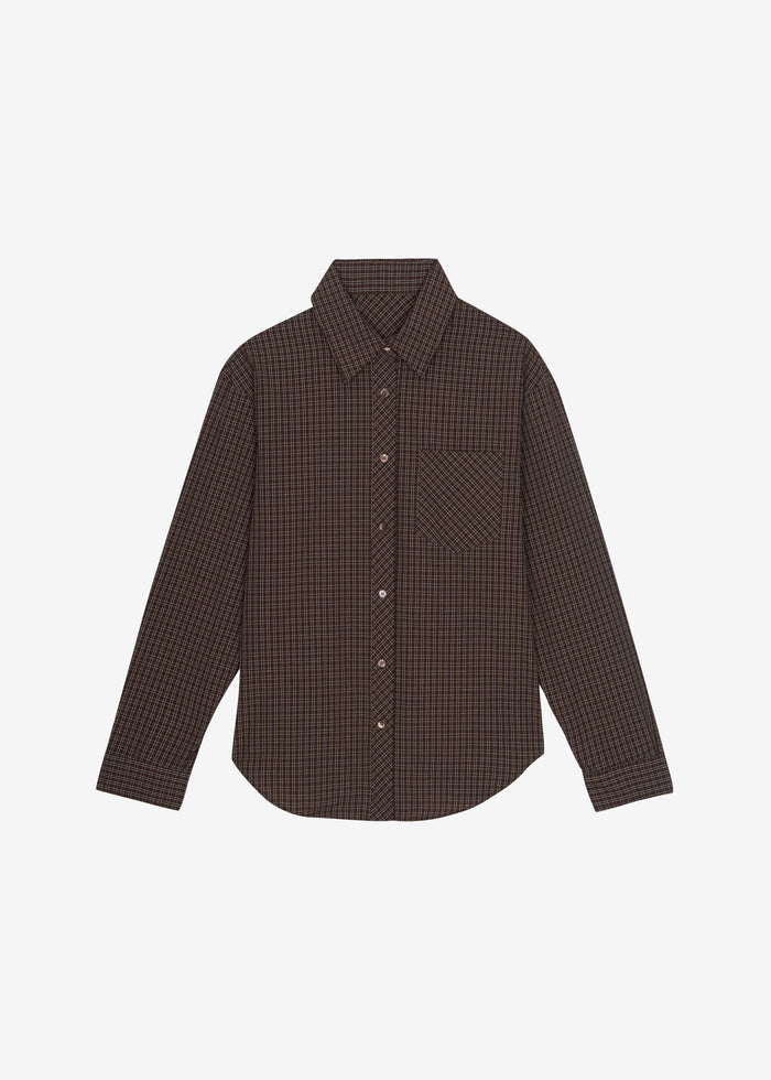 Vesta Cotton Shirt - Brown Plaid