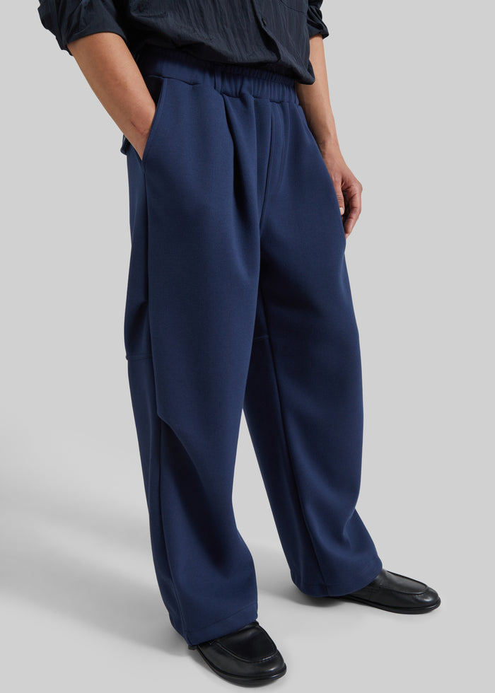 Vetigny Drawstring Pleated Sweatpants - Navy