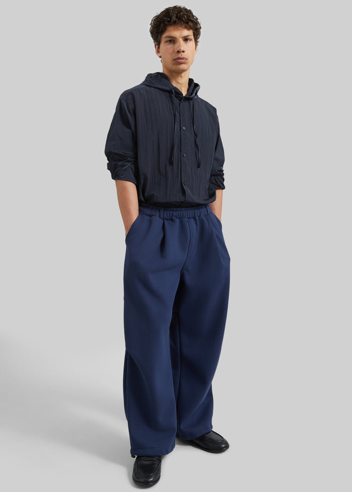 Vetigny Drawstring Pleated Sweatpants - Navy