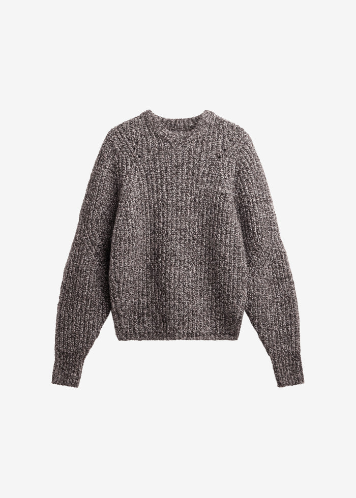 Vezia Chunky Knit Sweater - Brown Melange