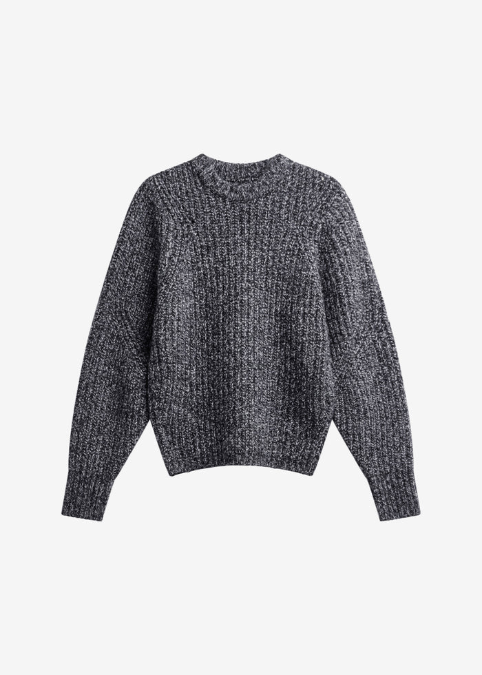 Vezia Chunky Knit Sweater - Dark Grey Melange