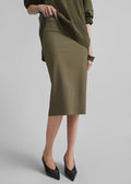 Viera Midi Skirt - Khaki