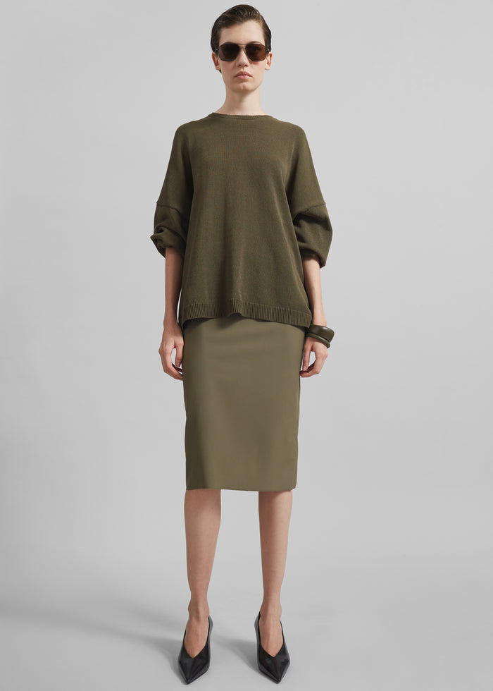 Viera Midi Skirt - Khaki