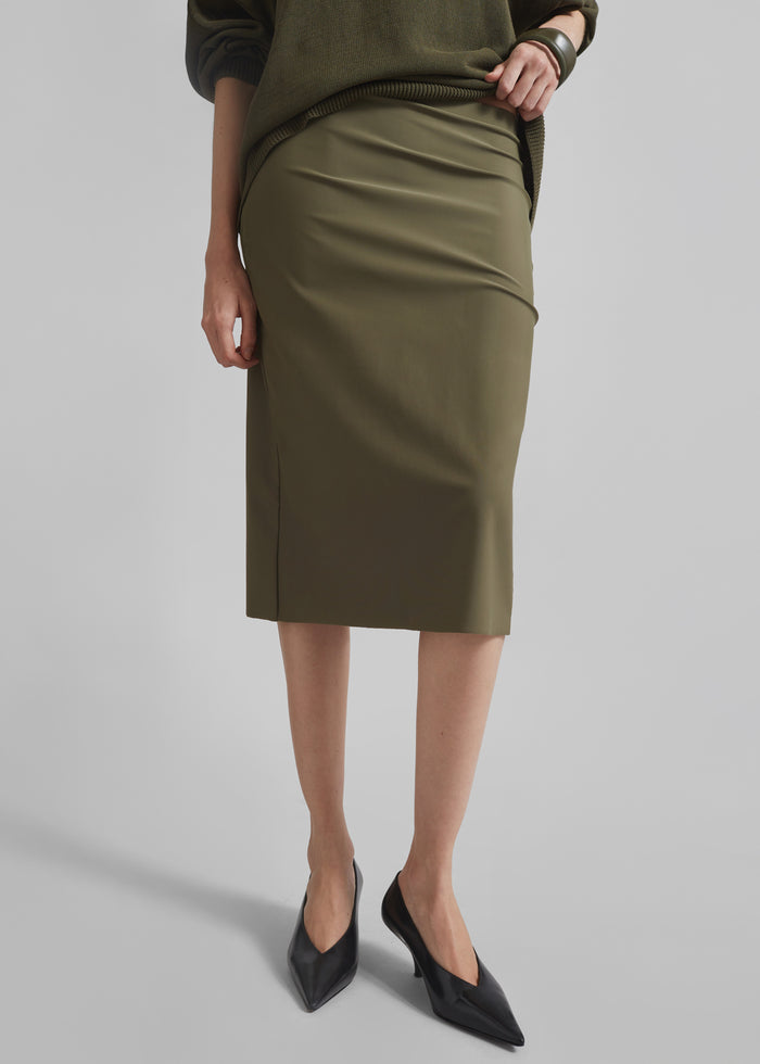 Viera Midi Skirt - Khaki