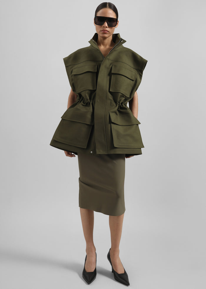Viera Midi Skirt - Khaki