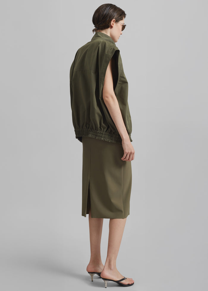 Viera Midi Skirt - Khaki