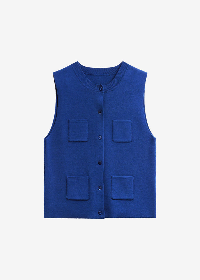 Villena Knit Vest - Blue