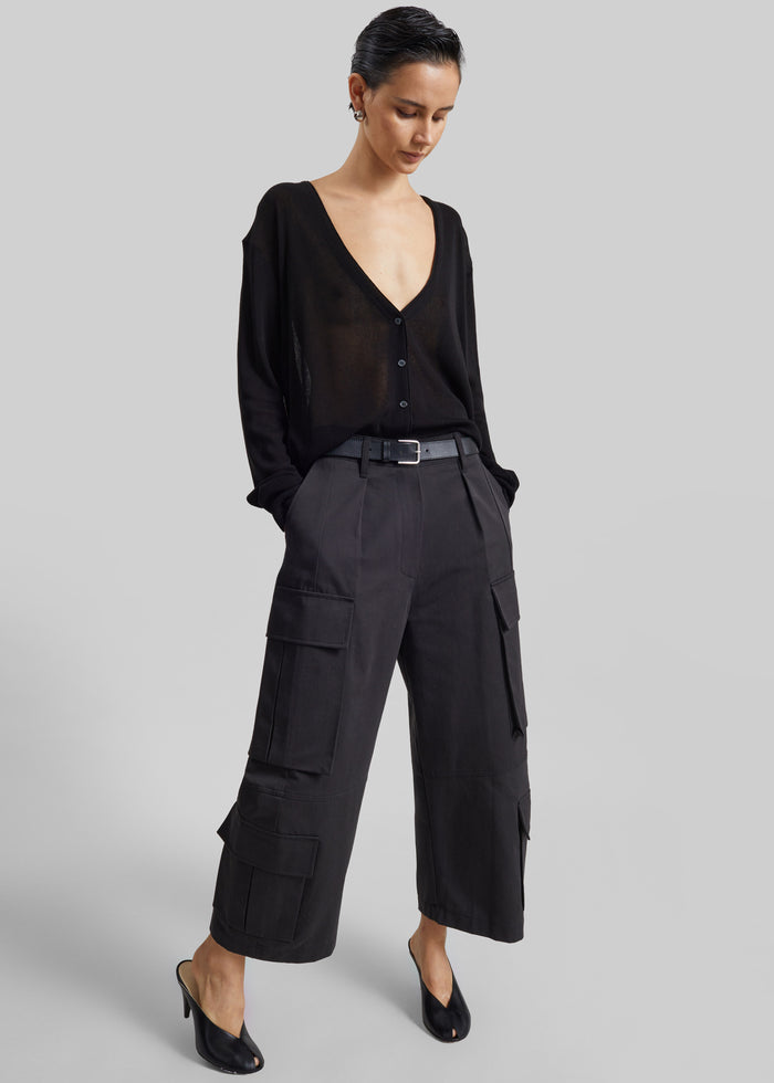 Villeron Cropped Cargo Pants - Black