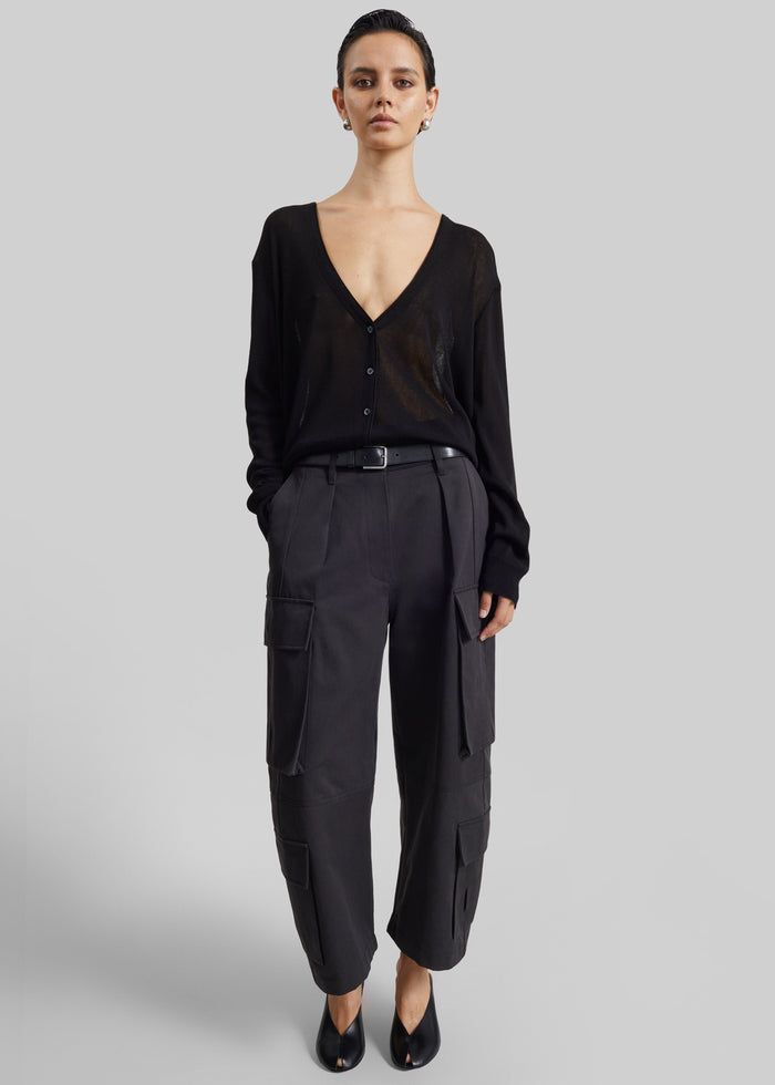 Villeron Cropped Cargo Pants - Black