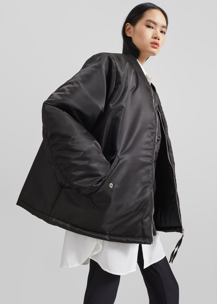 Volme Padded Bomber Jacket - Black
