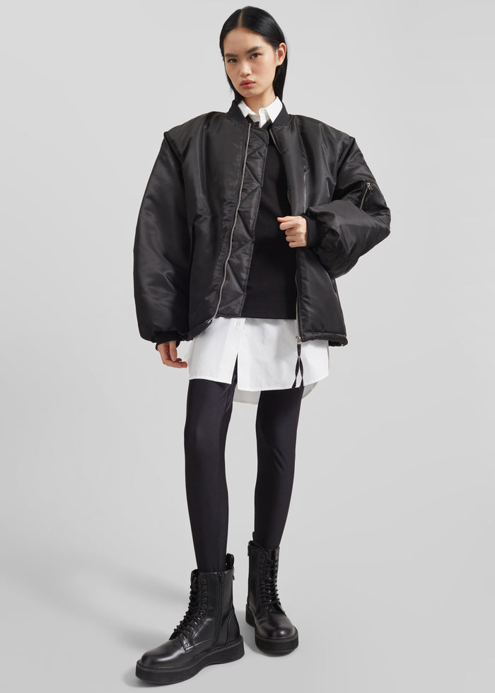 Volme Padded Bomber Jacket - Black