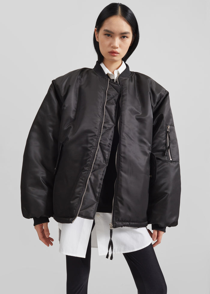 Volme Padded Bomber Jacket - Black
