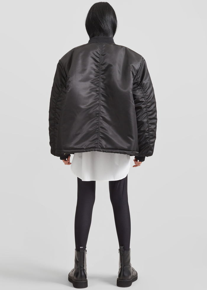 Volme Padded Bomber Jacket - Black