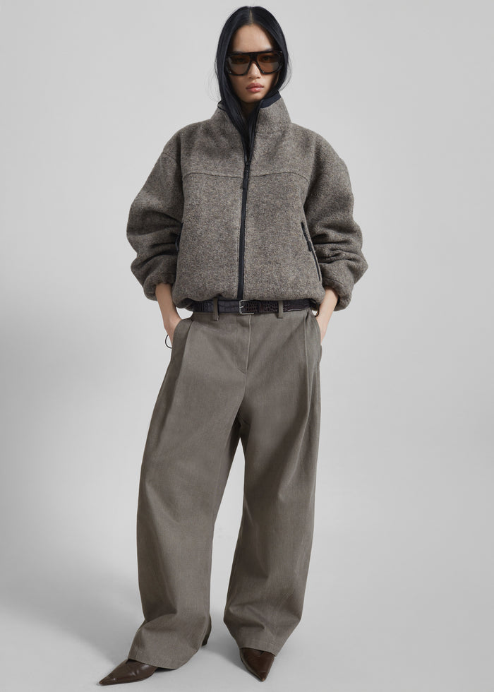 Vora Barrel Leg Pants - Grey