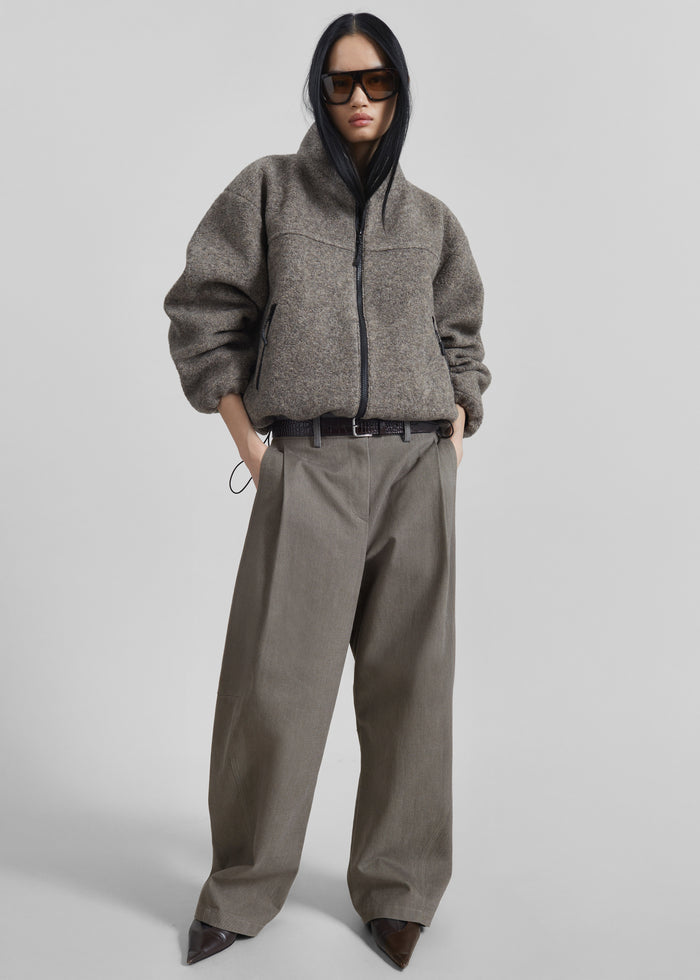 Vora Barrel Leg Pants - Grey