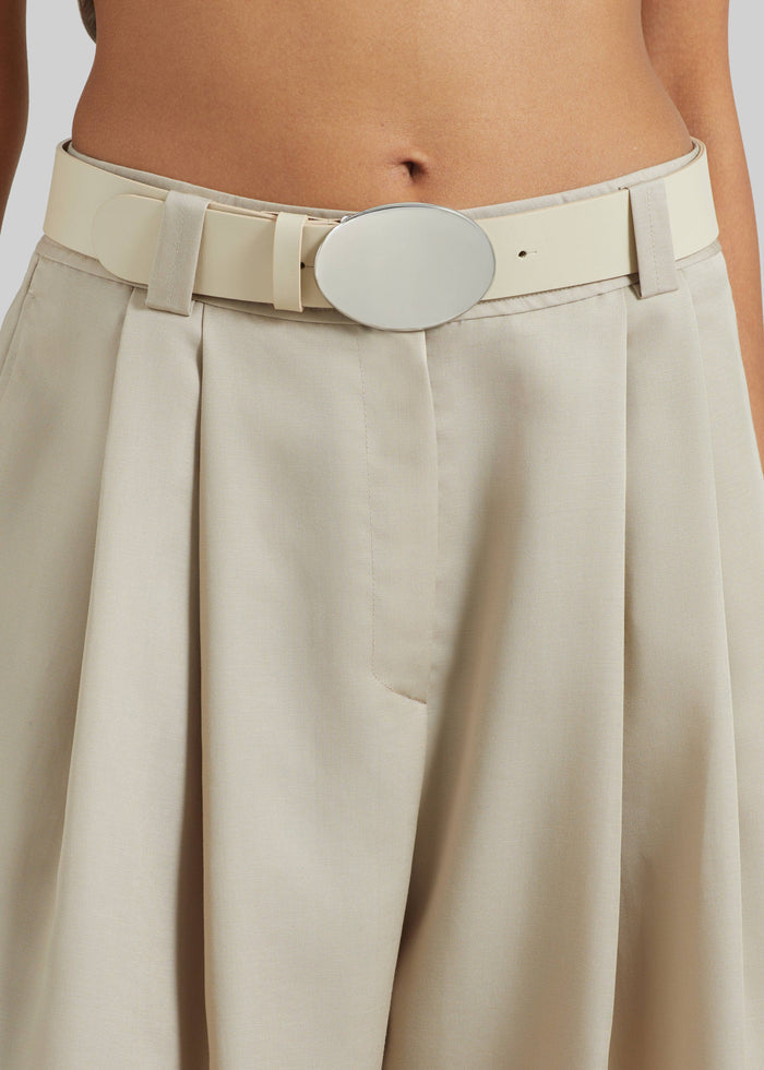Vorey Pleated Bermuda Shorts - Beige