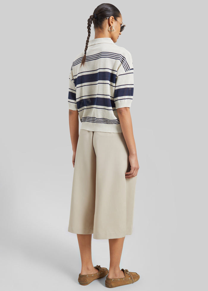 Vorey Pleated Bermuda Shorts - Beige