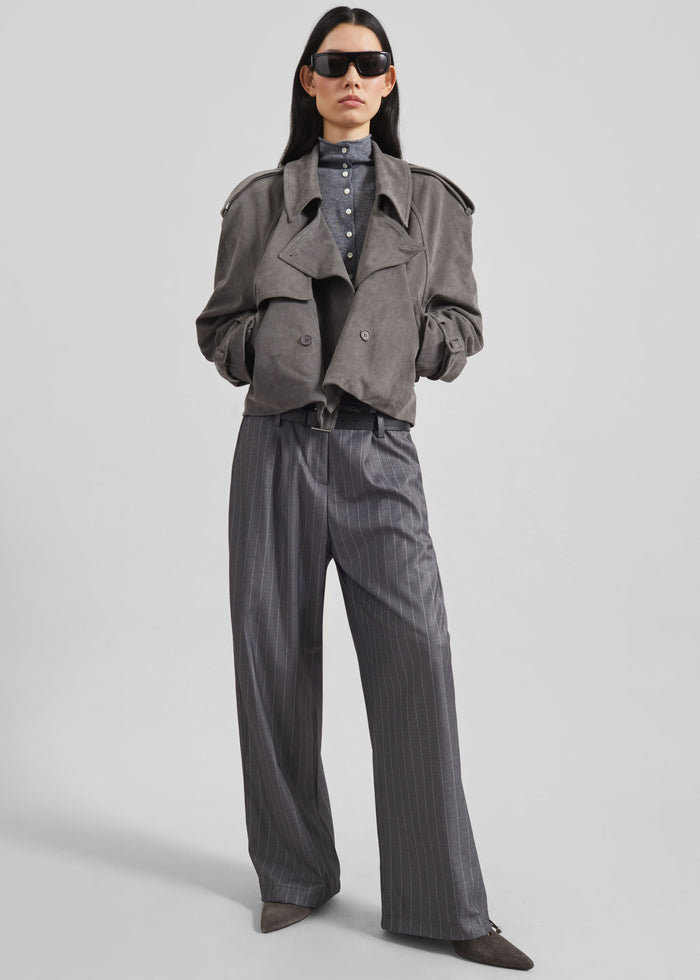 Vradal High Neck Cardigan - Grey