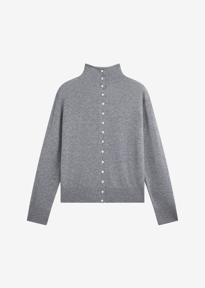 Vradal High Neck Cardigan - Grey