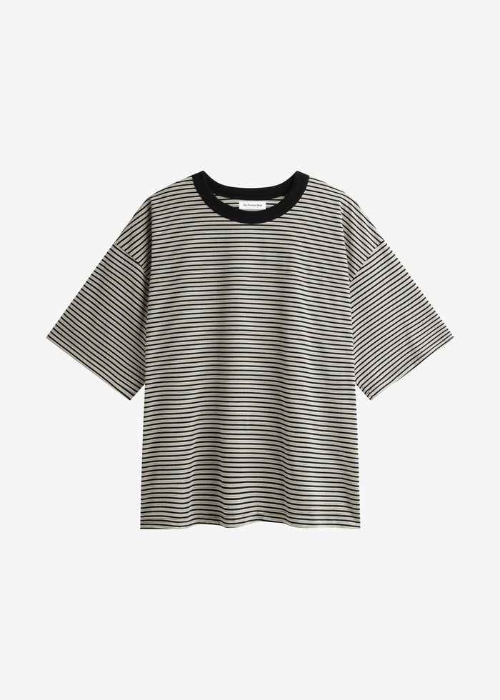 Wallace Oversized T-Shirt - Beige/Brown Stripe