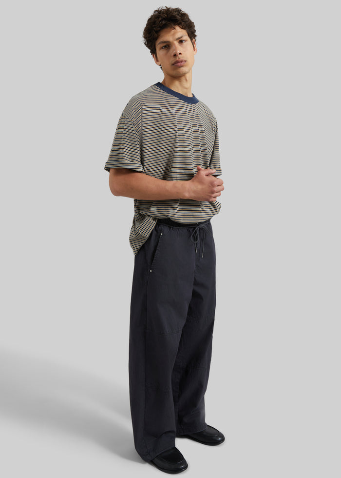 Wallace Oversized T-Shirt - Beige/Navy Stripe