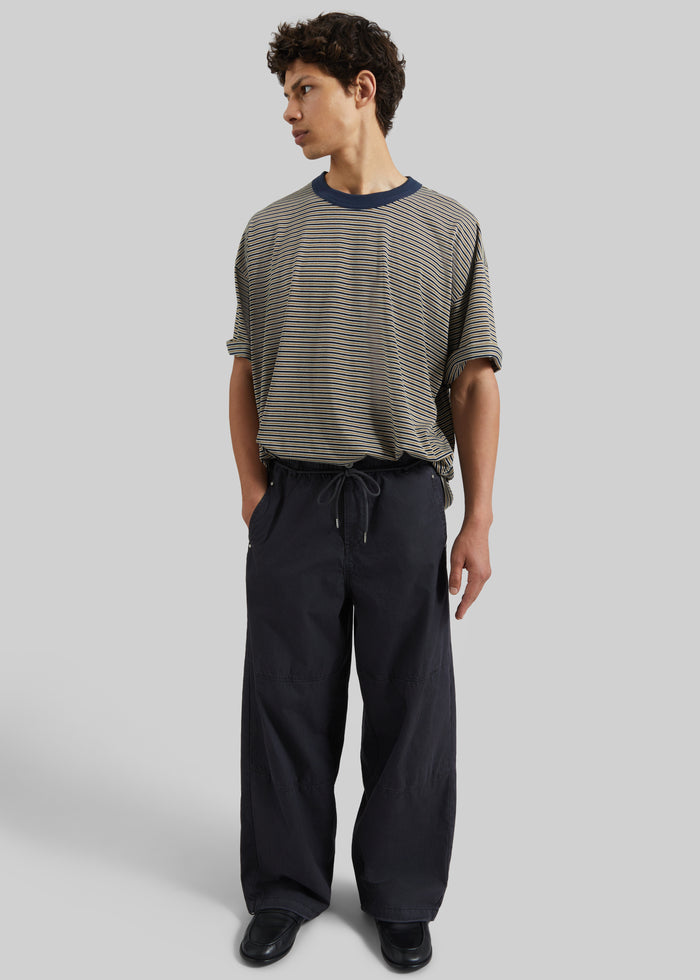 Wallace Oversized T-Shirt - Beige/Navy Stripe