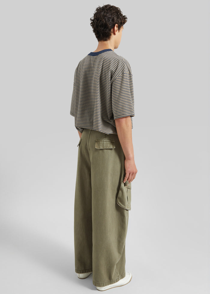 Wallace Oversized T-Shirt - Beige/Navy Stripe