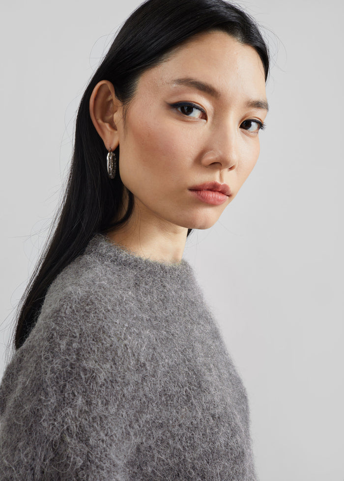 Willy Alpaca Knit Sweater - Grey