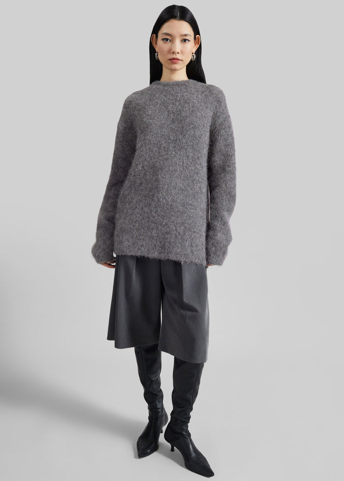 Willy Alpaca Knit Sweater - Grey