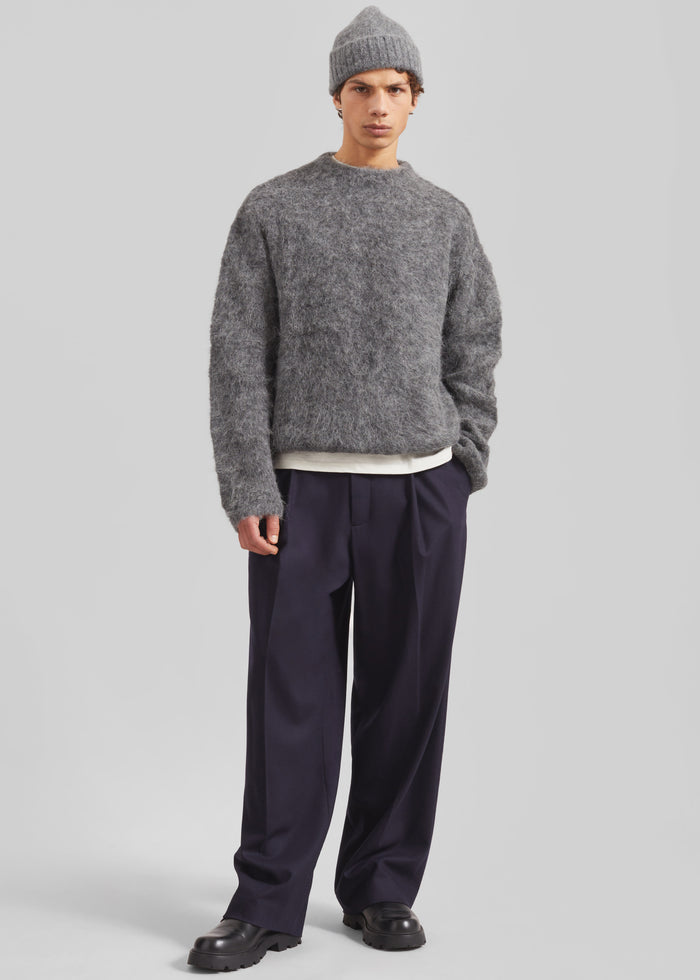Willy Alpaca Knit Sweater - Grey
