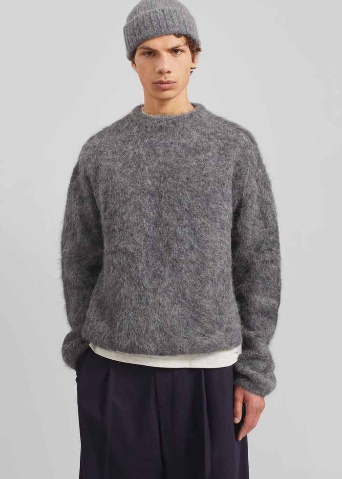 Willy Alpaca Knit Sweater - Grey