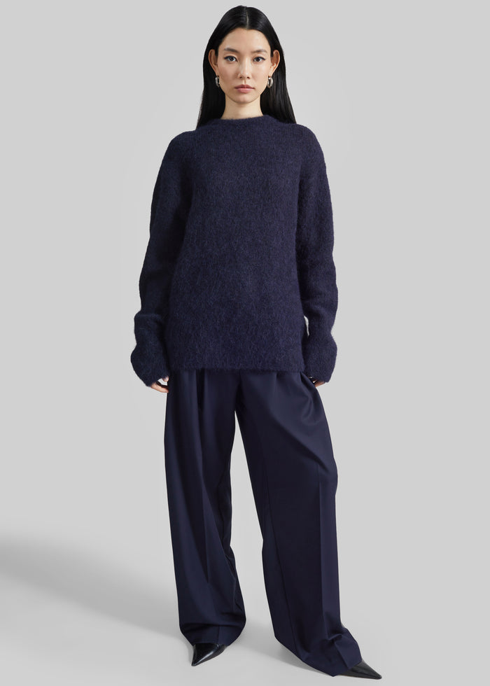 Willy Alpaca Knit Sweater - Navy
