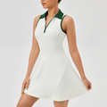 Women's Color-Block Polo-Collar Tennis Mini Dress