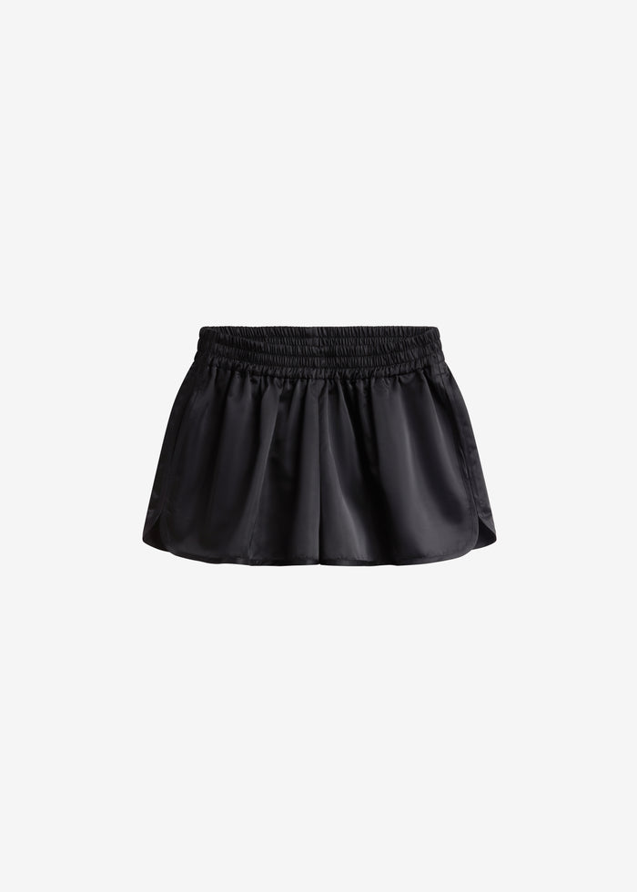 Zafra Satin Mini Shorts - Black