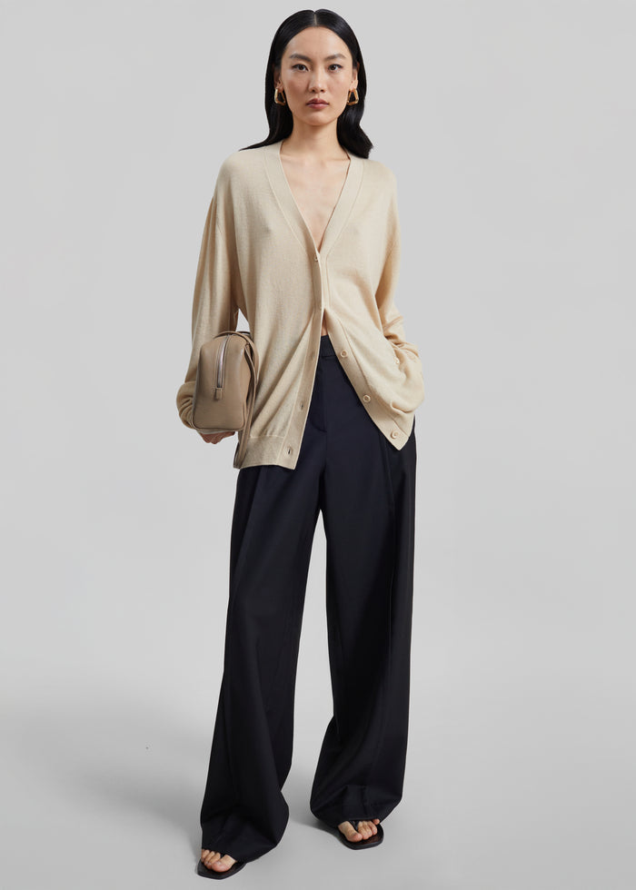 Zina V-Neck Cardigan - Beige