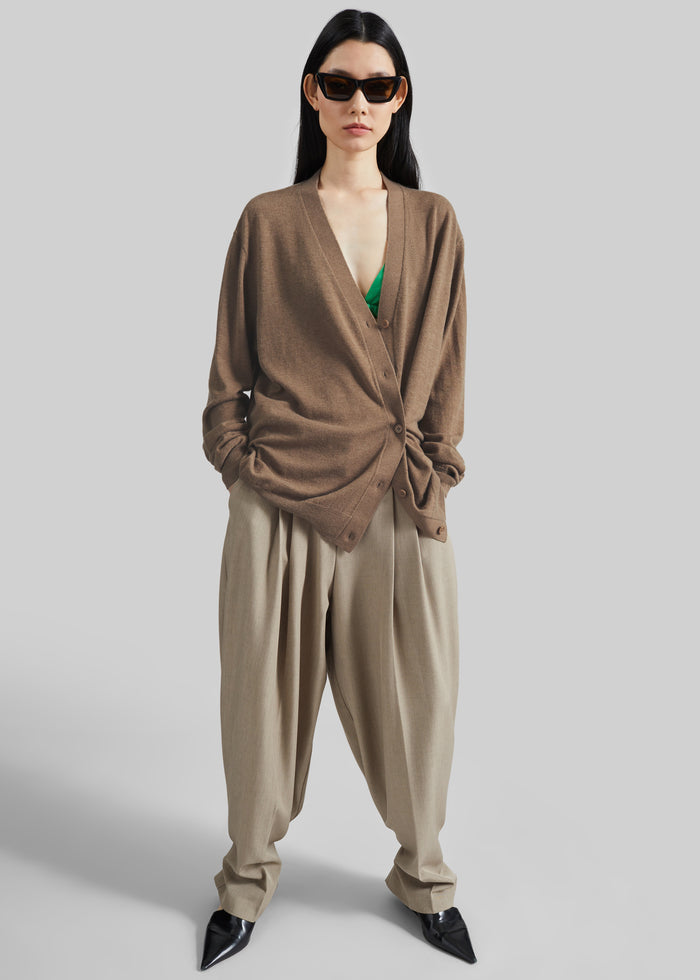 Zina V-Neck Cardigan - Mocha