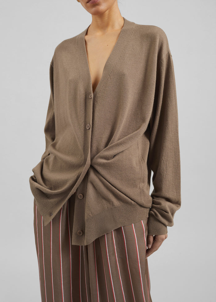 Zina V-Neck Cardigan - Mocha