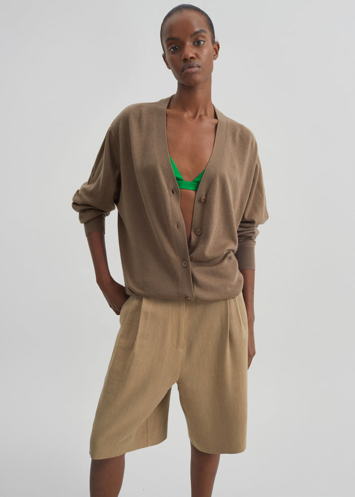 Zina V-Neck Cardigan - Mocha