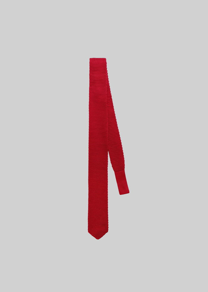 Zira Knitted Silk Tie - Red